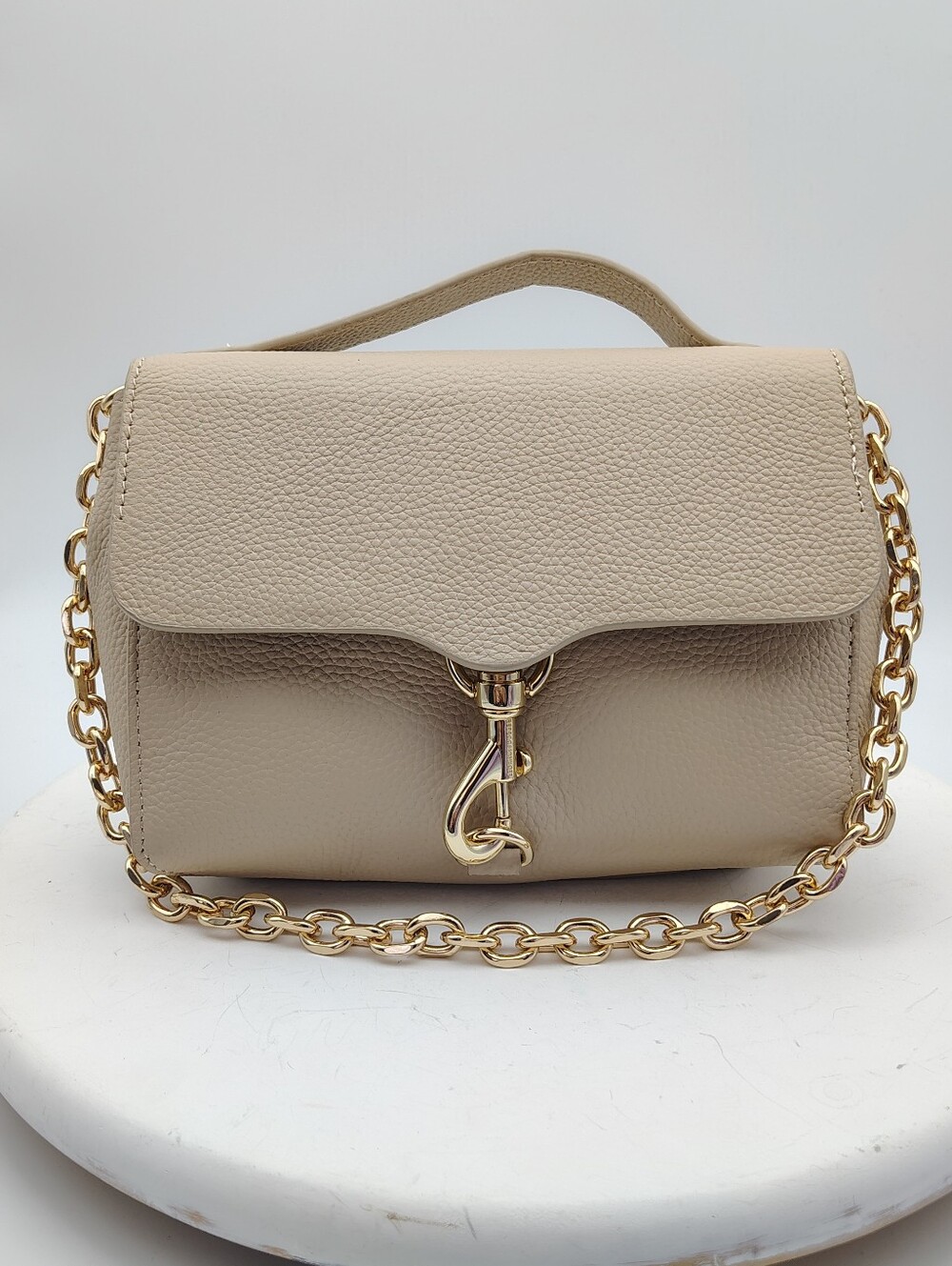 New Rebecca Minkoff Beige Pebble Leather Crossbody/ Shoulder Bag Retail $298